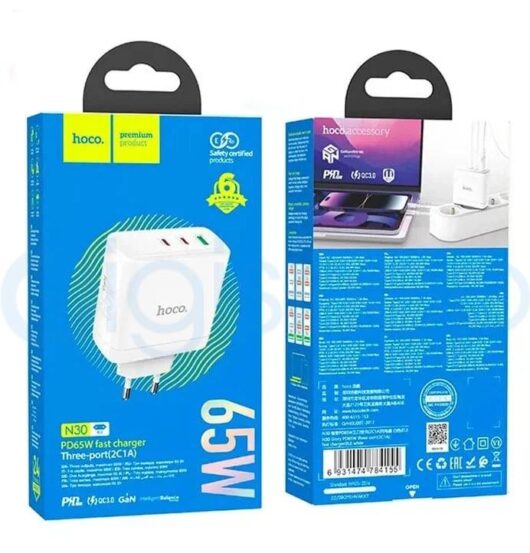 Зарядное устройство HOCO N30, 65W, C+C+A