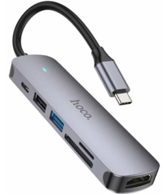 USB Hub HOCO HB28 6 in 1 (HDMI + PD + USB3.0 + USB2.0 + SD + TF)