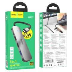 USB Hub HOCO HB27 type-c 5 in 1 (HDMI, USB3.0, USB2.0*2, PD)