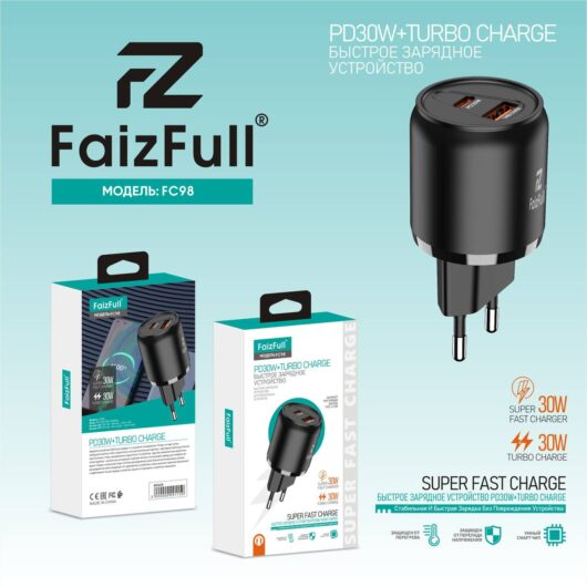 Зарядное устройство FaizFull FC98 USB-C 35W USB-A 35W