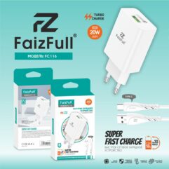 Зарядное устройство FaizFull FC116 + type-C, 20W, Q3.0