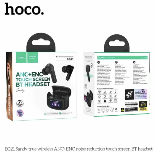 Беспроводные наушники Hoco EQ21 чёрные (ANC+ENC)