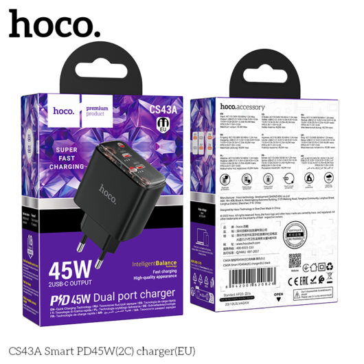 Зарядное устройство HOCO CS43A, PD45W + QC3.0