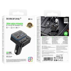 Автомобильное зарядное устройство (АЗУ) BOROFONE BC60 + FM-модулятор, PD20W + Q3.0