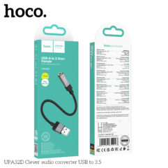 AUX кабель DAC адаптер HOCO UPA32D USB на 3.5мм, 15см